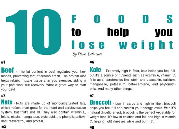 Tasty Thursday – 10 Foods to Help you Lose Weight