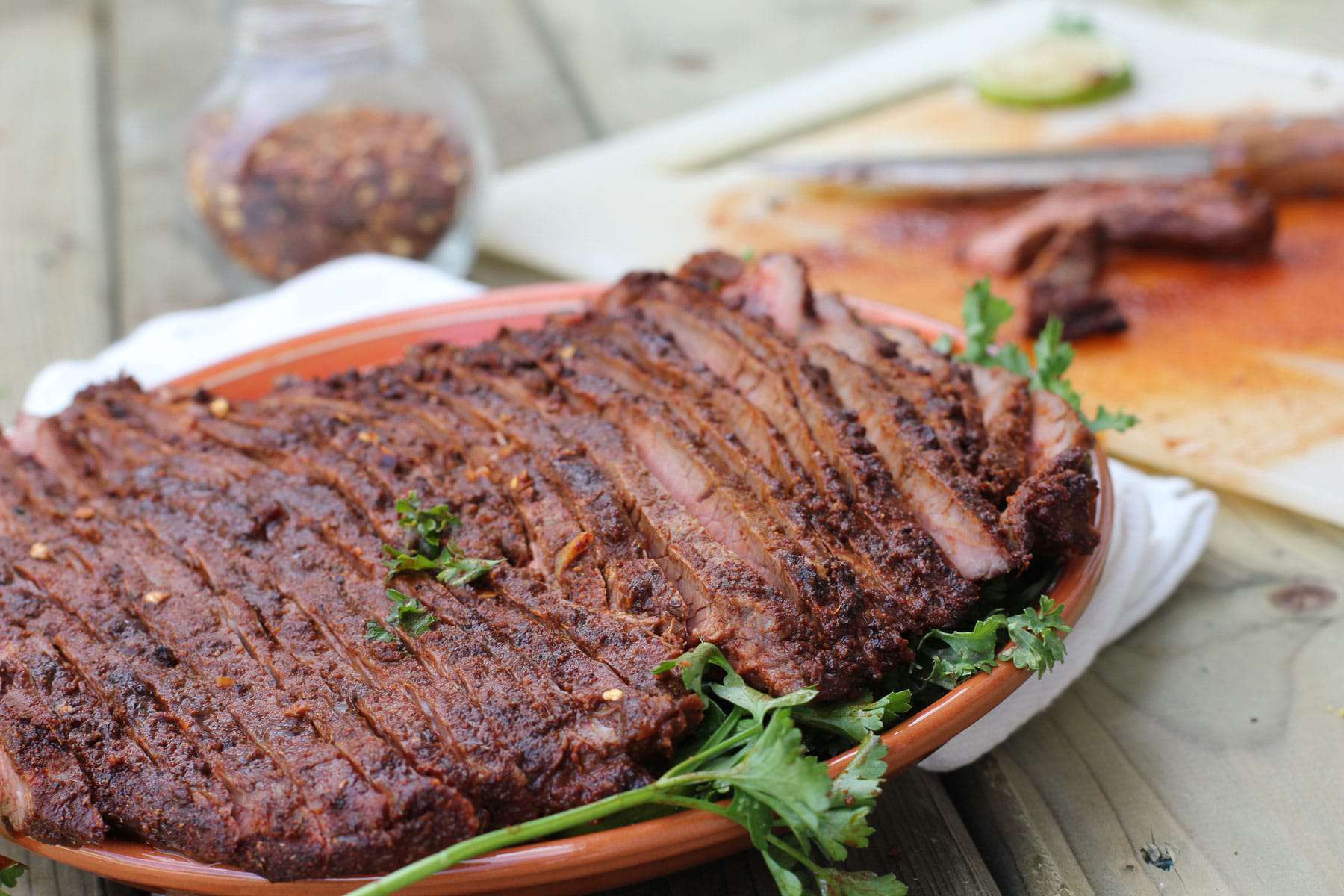 Flank Steak with Avocado Mash & Spinach