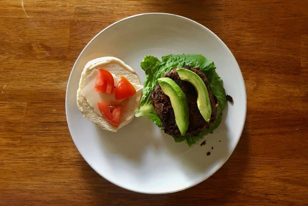 Open Veggie Burger on Plate