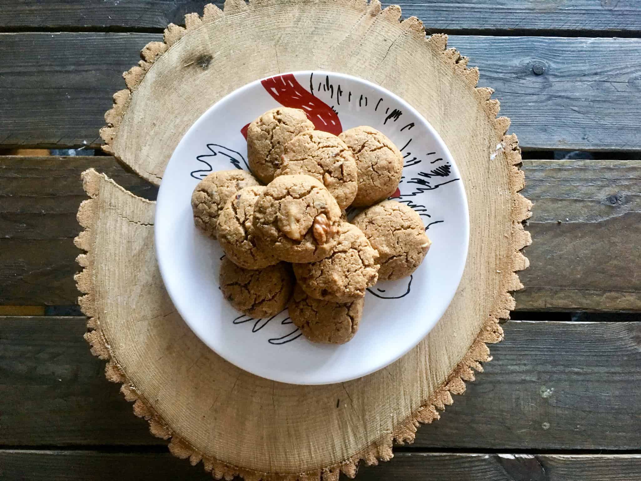 Sun Butter Dated Cookies with Walnuts